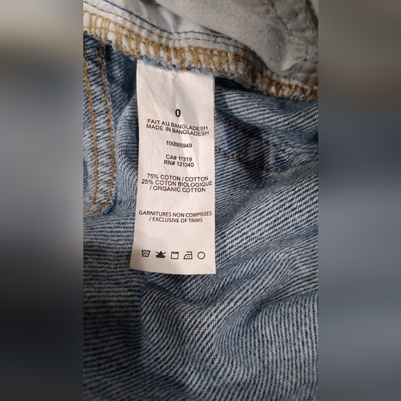 Garage Mom Jeans Size 0 Distressed Ripped High Rise Grunge Raw Hem Cotton 24x27 - Picture 9 of 12